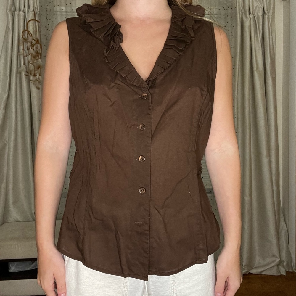Brown tank blouse